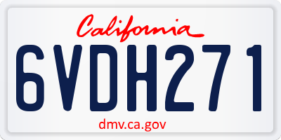 CA license plate 6VDH271