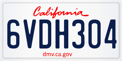 CA license plate 6VDH304