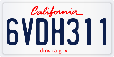 CA license plate 6VDH311