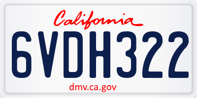 CA license plate 6VDH322