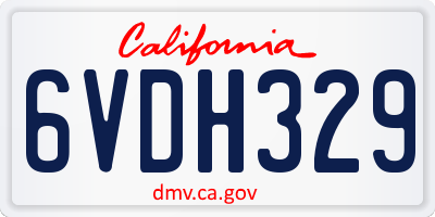 CA license plate 6VDH329