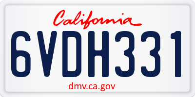 CA license plate 6VDH331
