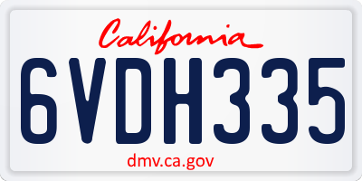 CA license plate 6VDH335