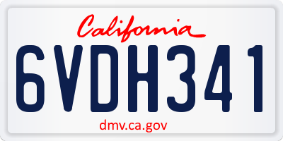 CA license plate 6VDH341