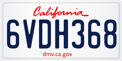 CA license plate 6VDH368