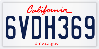 CA license plate 6VDH369