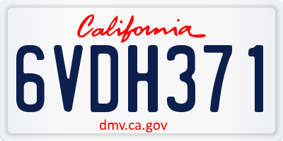 CA license plate 6VDH371