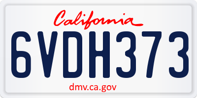 CA license plate 6VDH373