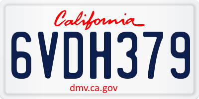 CA license plate 6VDH379