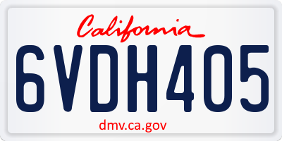 CA license plate 6VDH405
