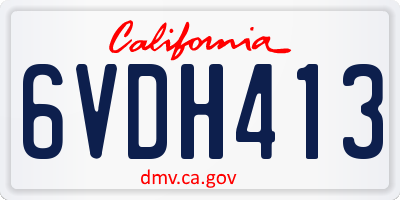 CA license plate 6VDH413