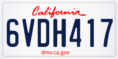 CA license plate 6VDH417