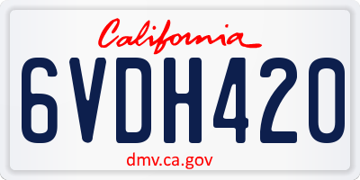 CA license plate 6VDH420