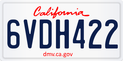 CA license plate 6VDH422