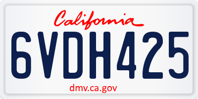 CA license plate 6VDH425