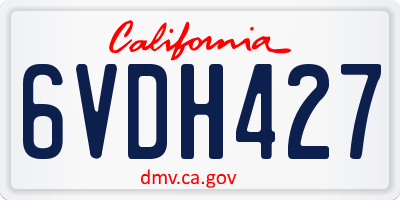 CA license plate 6VDH427