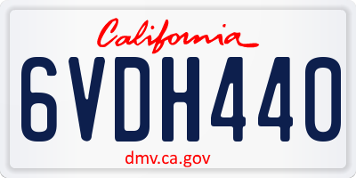 CA license plate 6VDH440