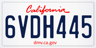 CA license plate 6VDH445