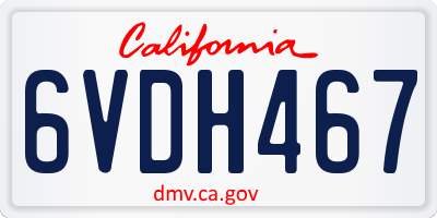 CA license plate 6VDH467