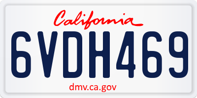 CA license plate 6VDH469