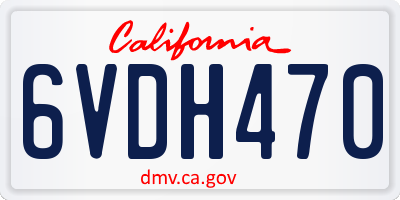 CA license plate 6VDH470