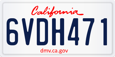 CA license plate 6VDH471