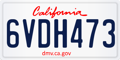 CA license plate 6VDH473
