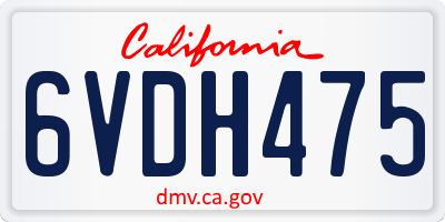 CA license plate 6VDH475