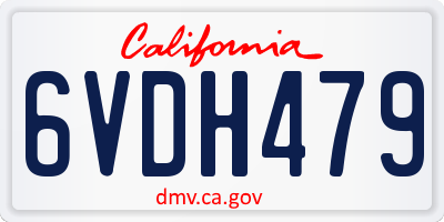 CA license plate 6VDH479