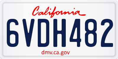 CA license plate 6VDH482