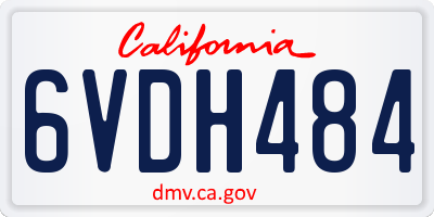 CA license plate 6VDH484