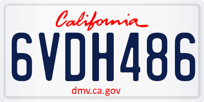 CA license plate 6VDH486