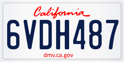 CA license plate 6VDH487