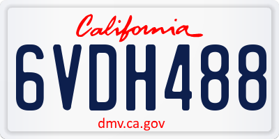CA license plate 6VDH488