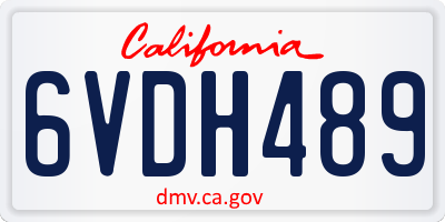 CA license plate 6VDH489