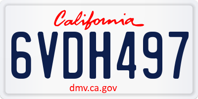 CA license plate 6VDH497
