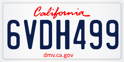 CA license plate 6VDH499