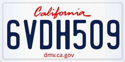 CA license plate 6VDH509