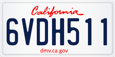 CA license plate 6VDH511