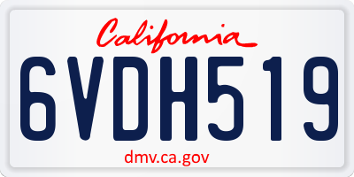 CA license plate 6VDH519