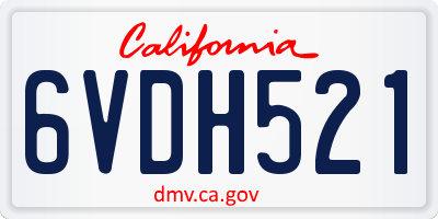 CA license plate 6VDH521