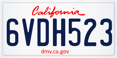 CA license plate 6VDH523