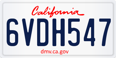 CA license plate 6VDH547