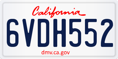 CA license plate 6VDH552