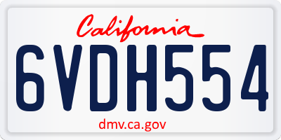 CA license plate 6VDH554