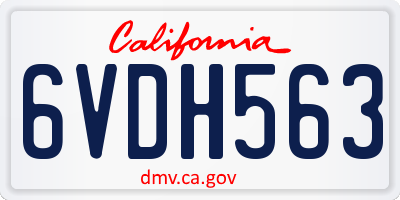 CA license plate 6VDH563