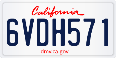 CA license plate 6VDH571