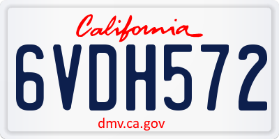 CA license plate 6VDH572