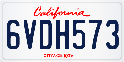 CA license plate 6VDH573