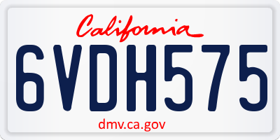 CA license plate 6VDH575